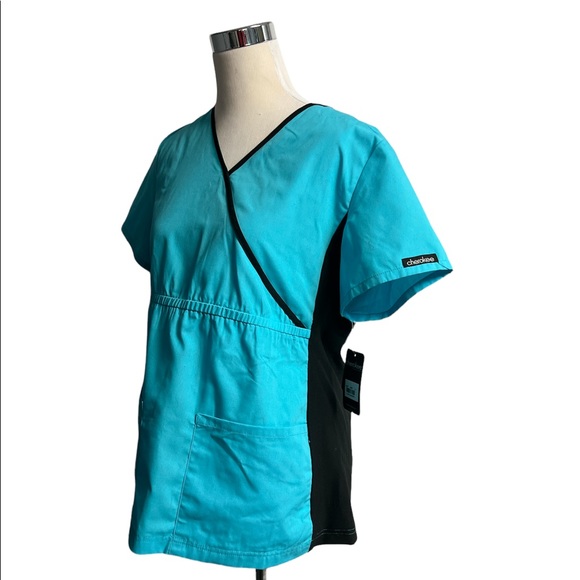 Cherokee Women's Infinity Mock Wrap Scrubs Top - Picture 8 of 12